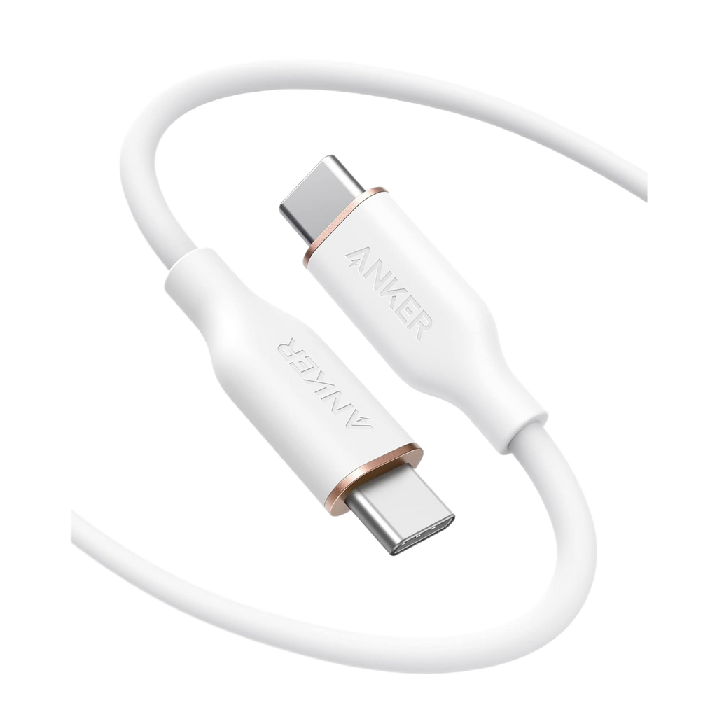 Anker for white USB-C cable with metallic ring