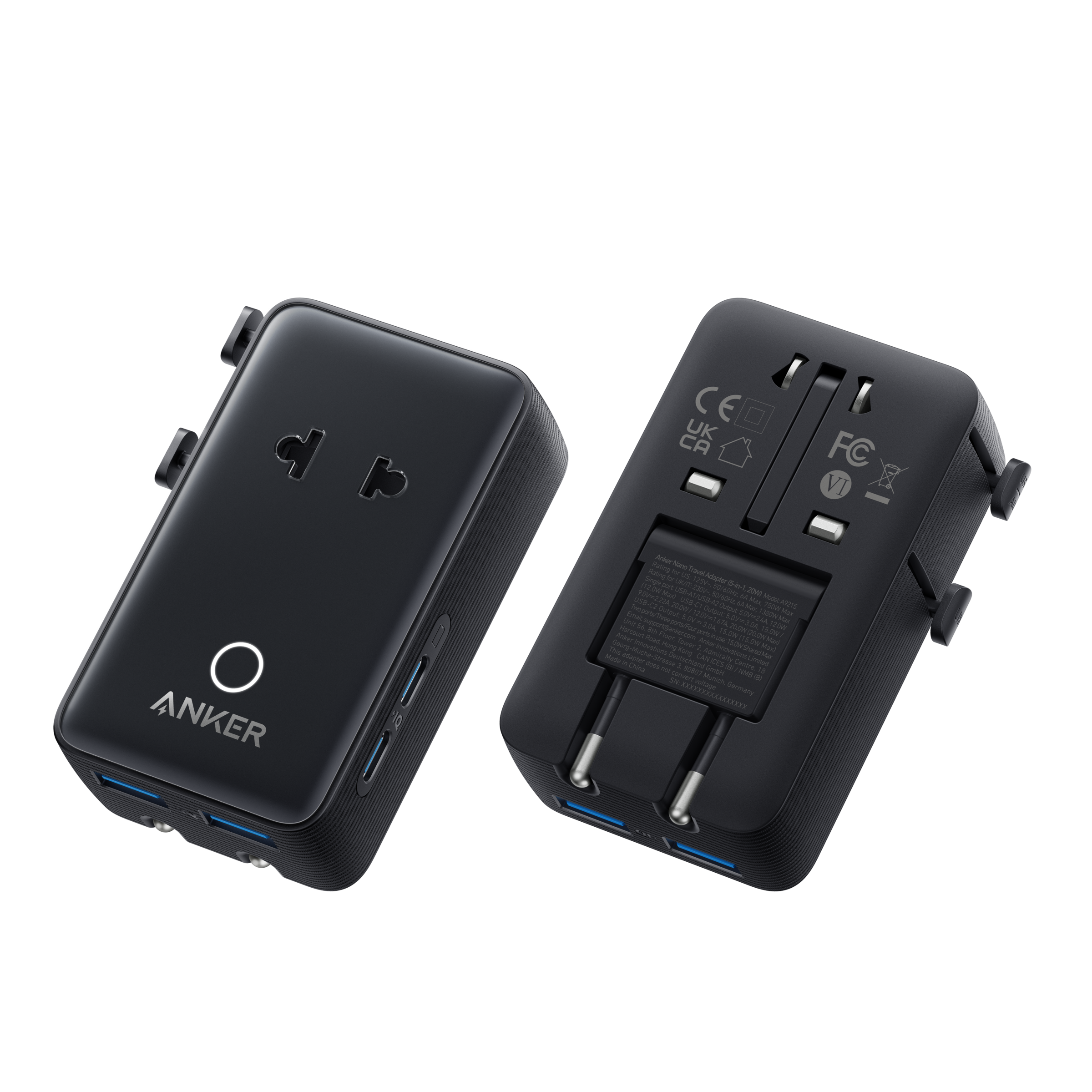 Anker universal travel adapter with dual ports for charging