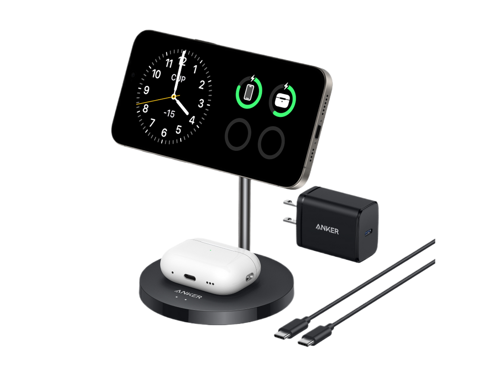 Anker MagGo Wireless Charger (2-in-1, Stand, 40W Adapter Included)