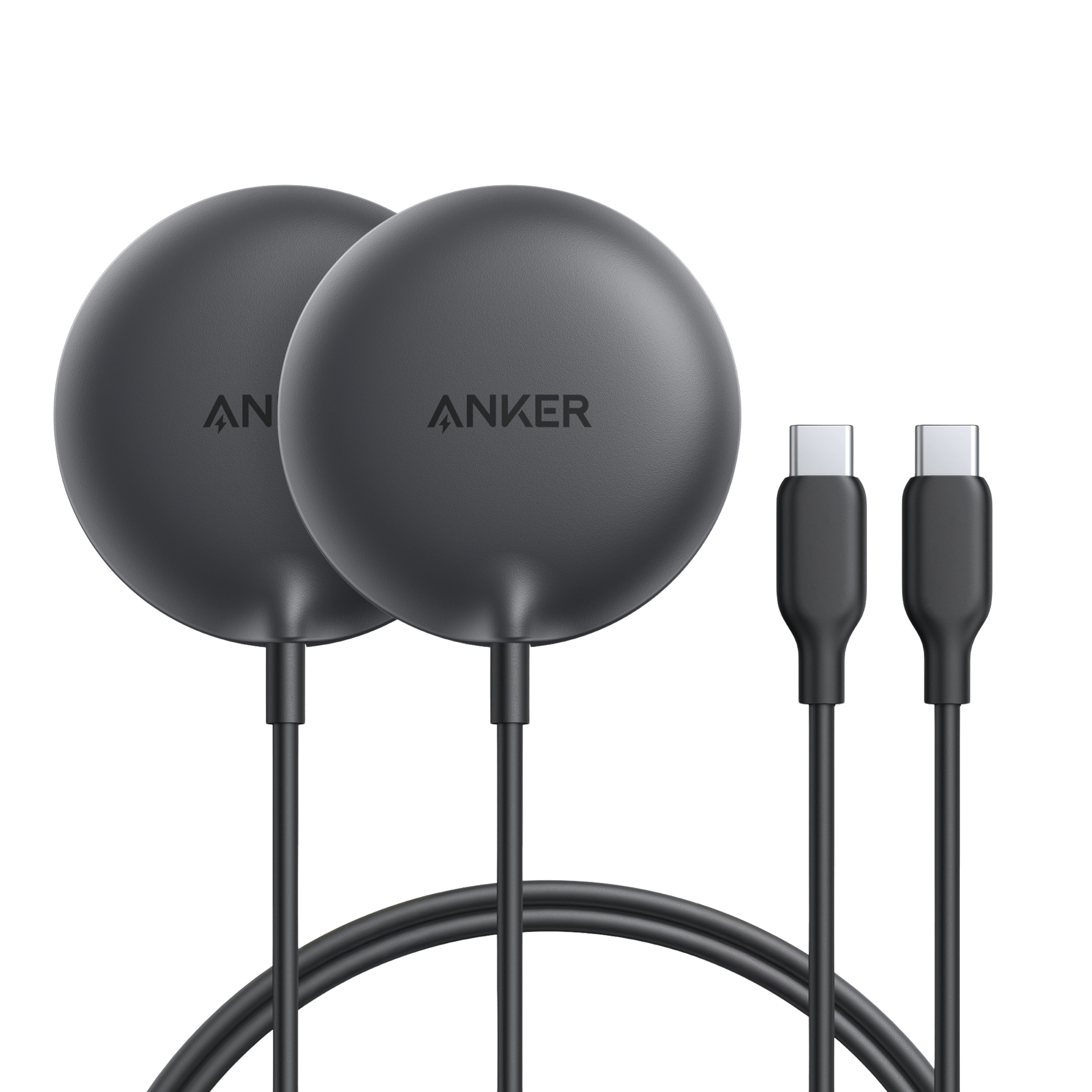 Anker round wireless charger with two Type-C cables for fast charging