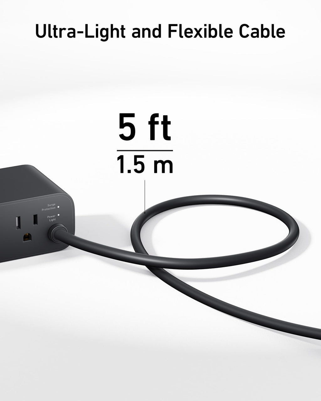 Anker power strip with ultra-light cable for flexibility