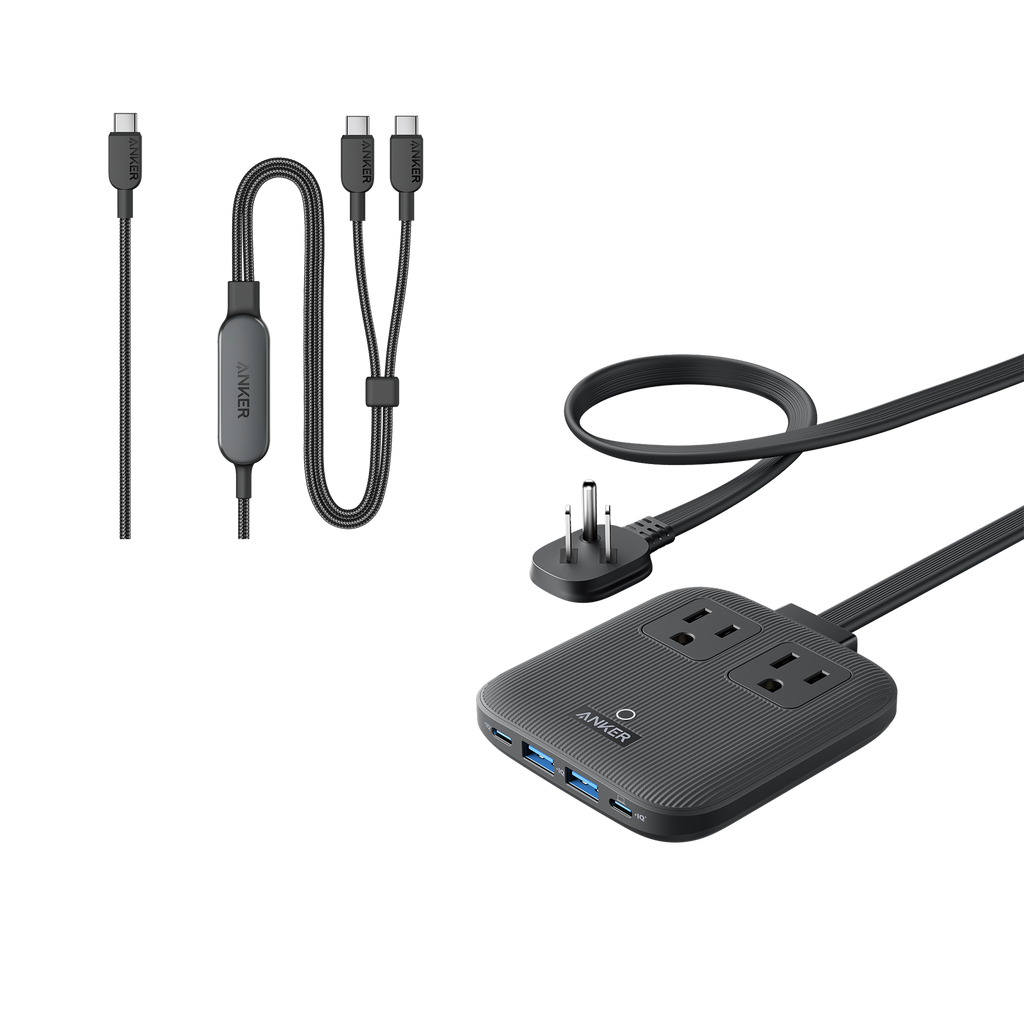 Anker Nano Charging Station (6-in-1, 67W) and Anker 140W 2-in-1 USB-C to USB-C Cable