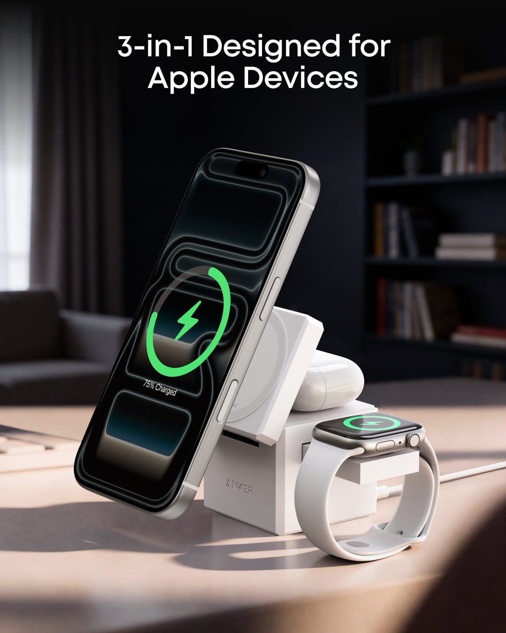 Anker 3-in-1 Cube with Qi2 and Anker 140W 2-in-1 USB-C to USB-C Cable